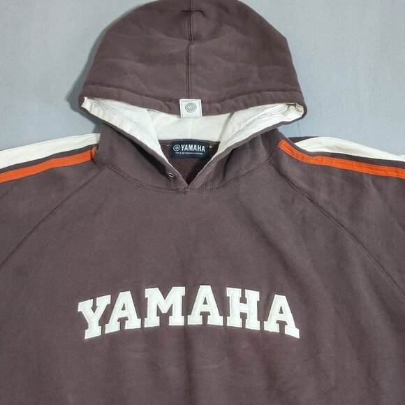 Yamaha Level Wear pull over hoodie thick fleece men's size XL brown loose fit - Picture 2 of 10